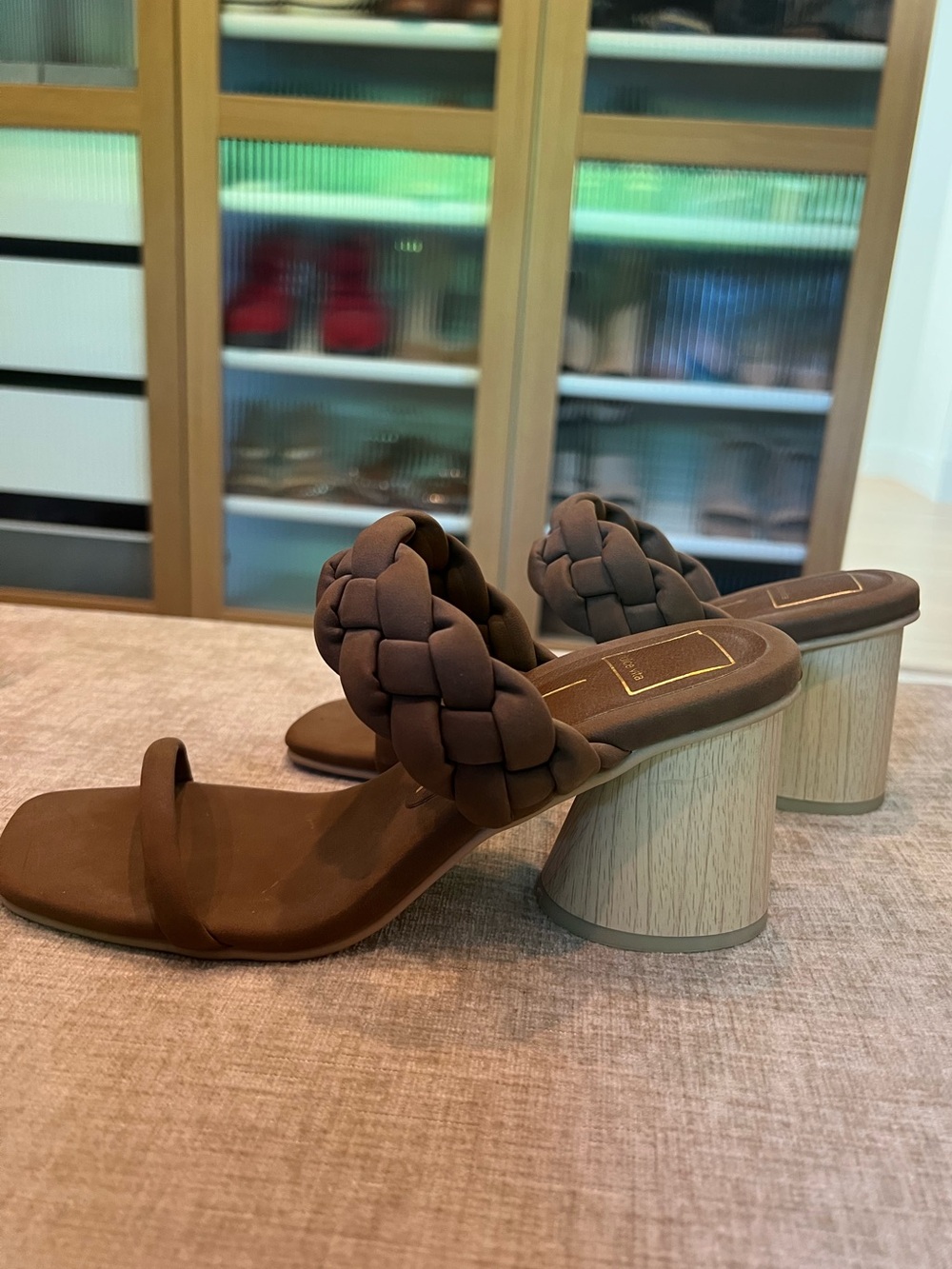 Dolce Vita - Braided Square Toe Sandal with wood block heel - 7.5